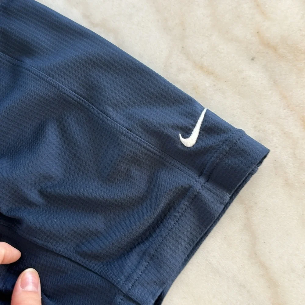 Nike Navy Blue Athletic Golf Polo with Logo Size L